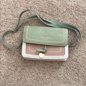 SN&FASHION Green, Blush and White Crossbody Bag